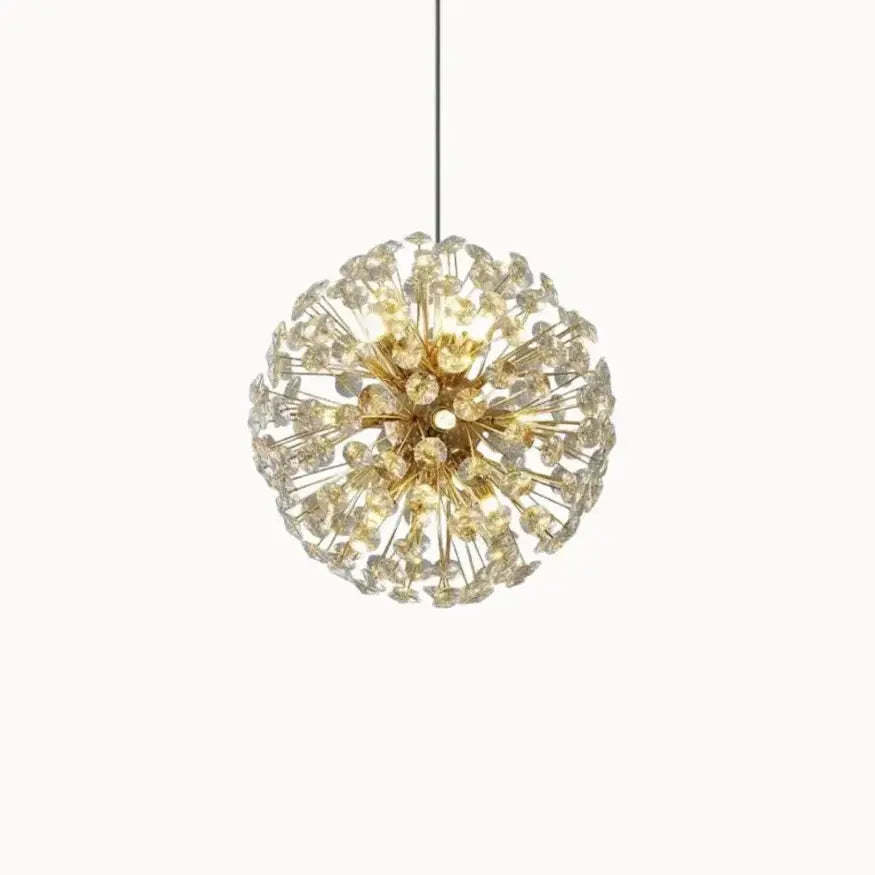 Suspension cristal & métal doré | Signe