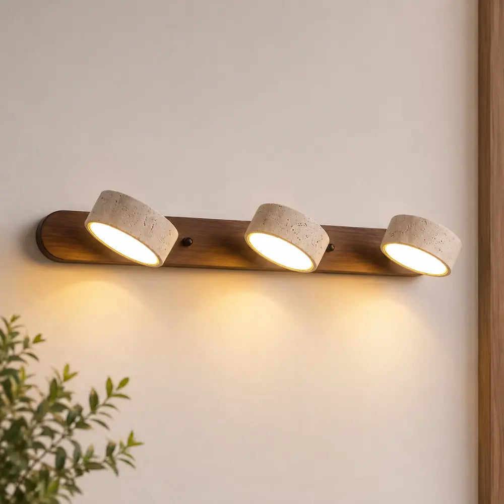 Applique murale travertin & bois | Triva