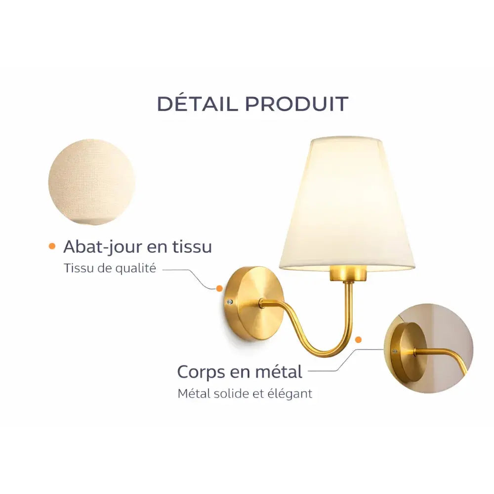 Applique murale vintage en métal & tissu | Sael