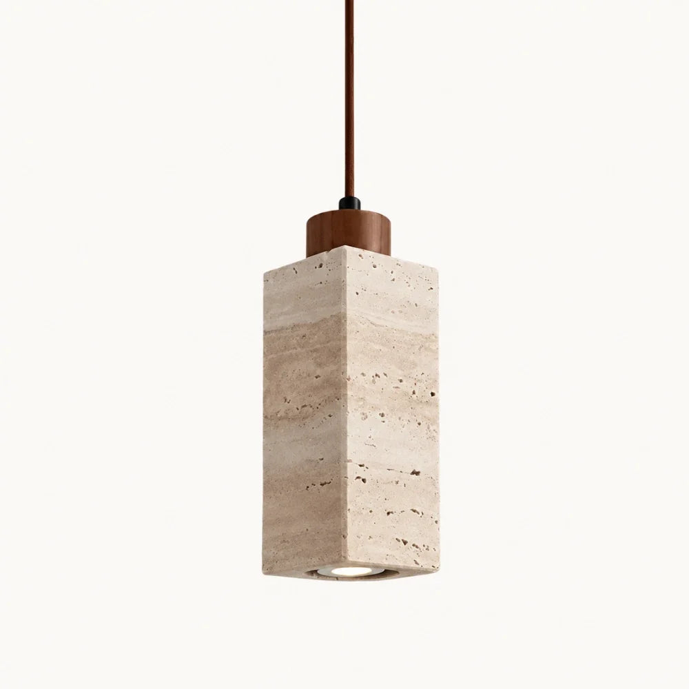 Suspension travertin & bois scandinave | Koben
