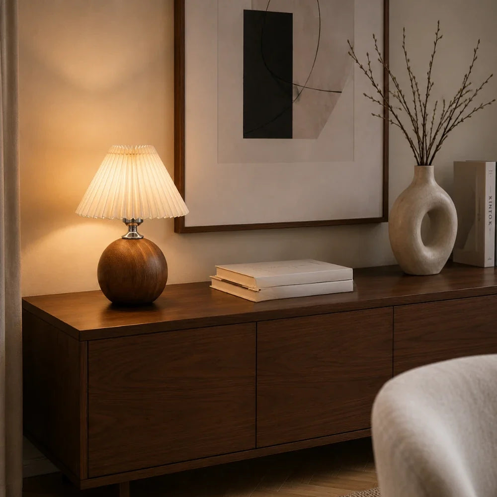 Lampe à poser bois & tissu | Aeris