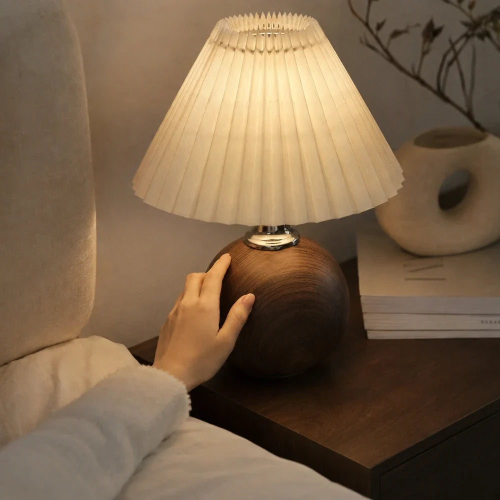 Lampe à poser bois & tissu | Aeris