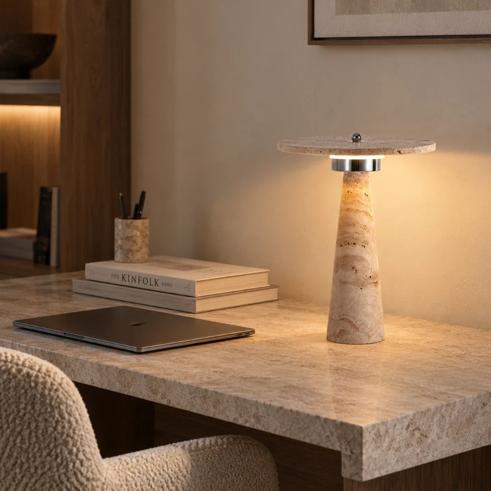 Lampe à poser travertin | Oren