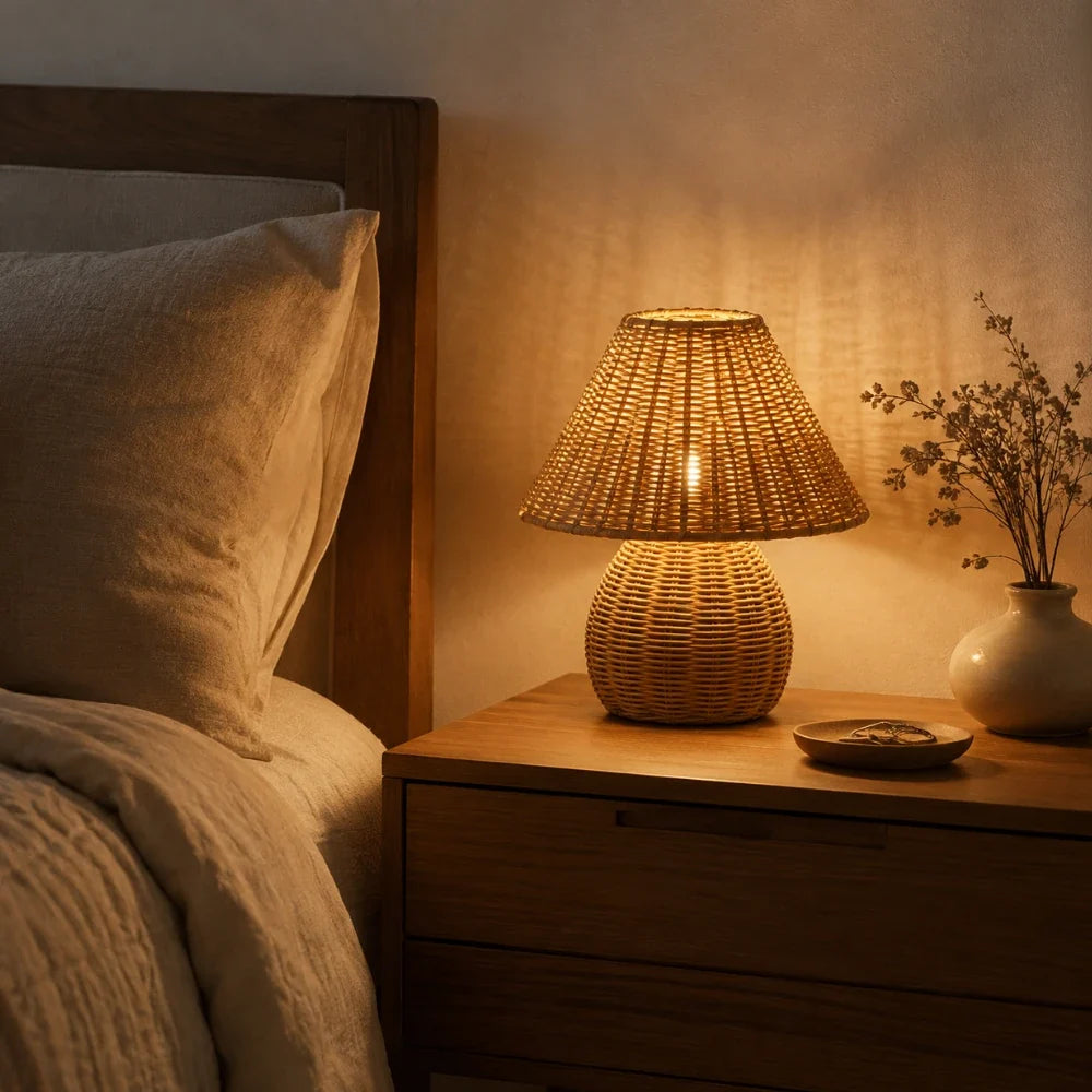Lampe à poser bambou tressé | Yuna