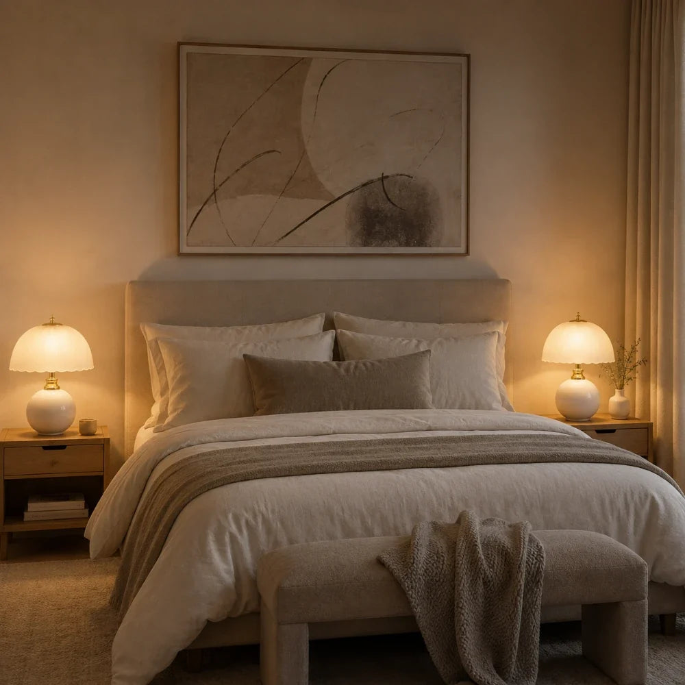 Lampe à poser céramique & verre | Elvane