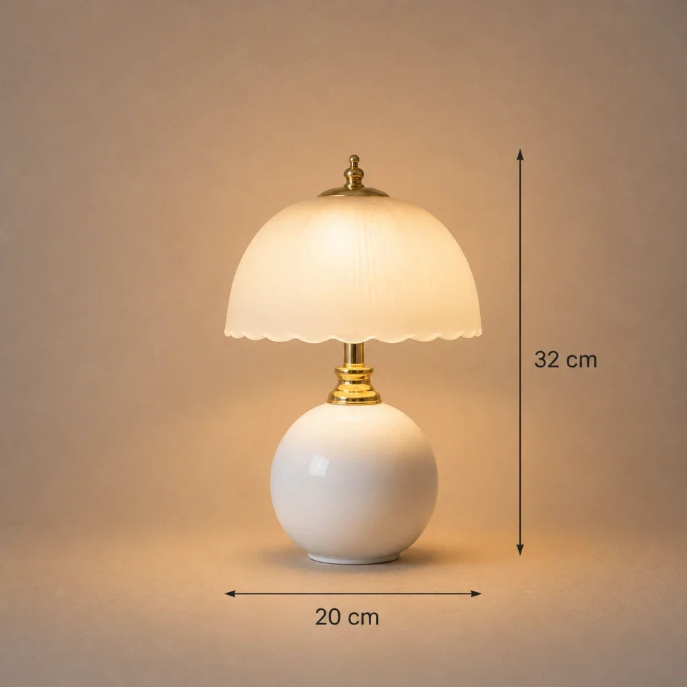 Lampe à poser céramique & verre | Elvane