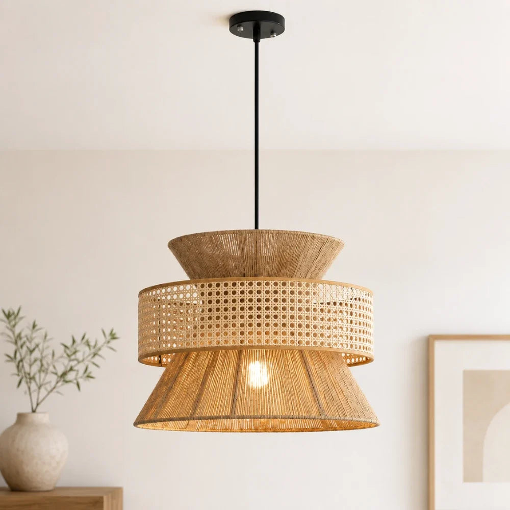 Suspension bambou & rotin | Linnea