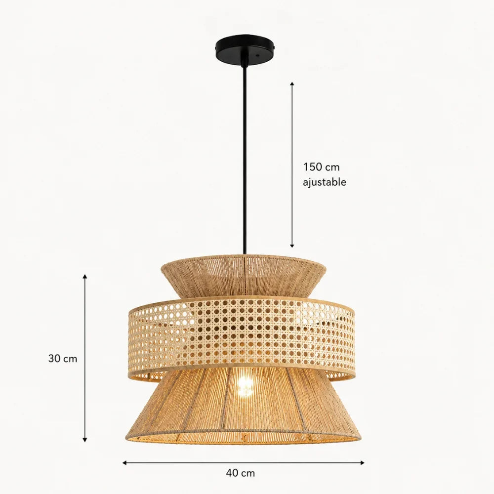 Suspension bambou & rotin | Linnea