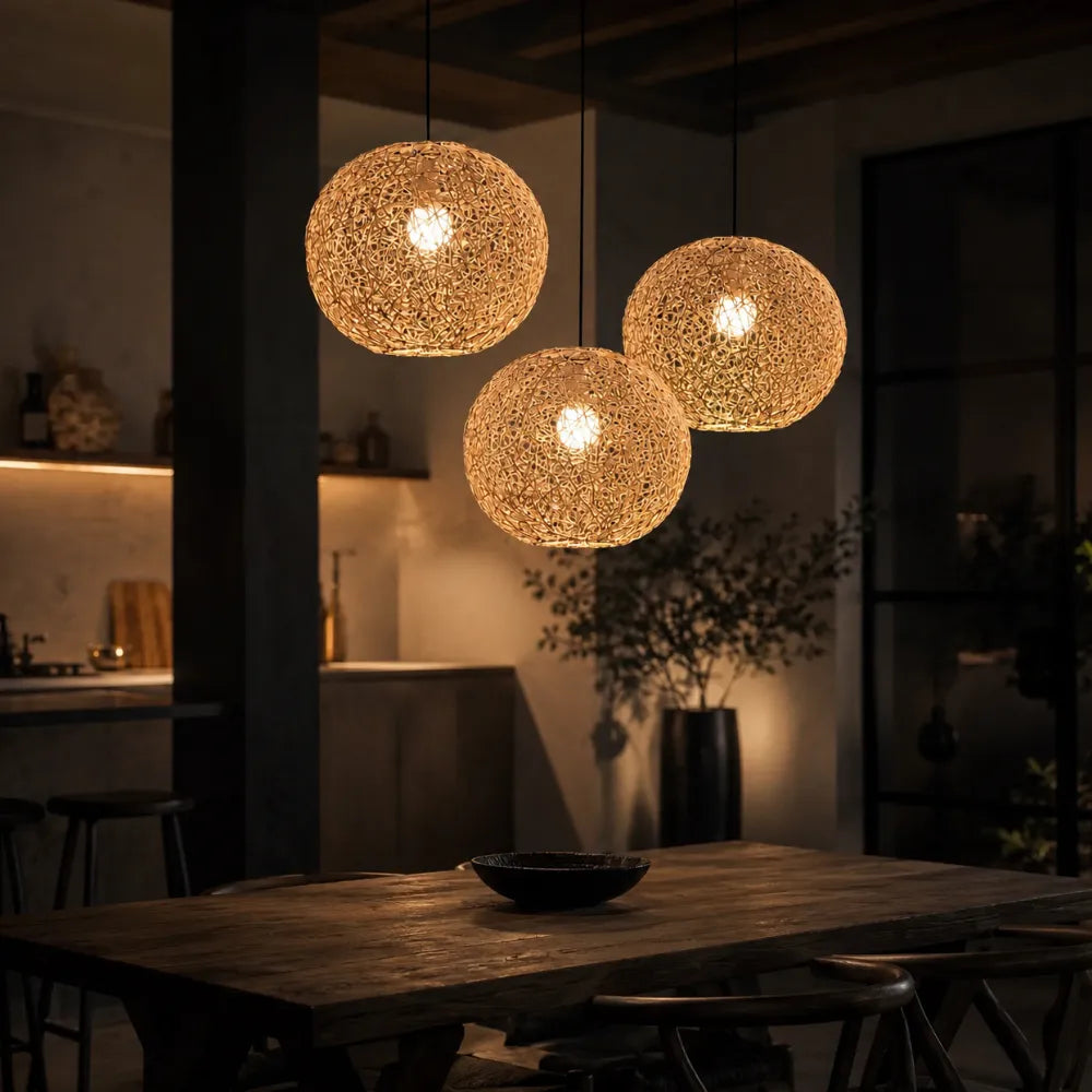 Suspension rotin & bambou | Liora