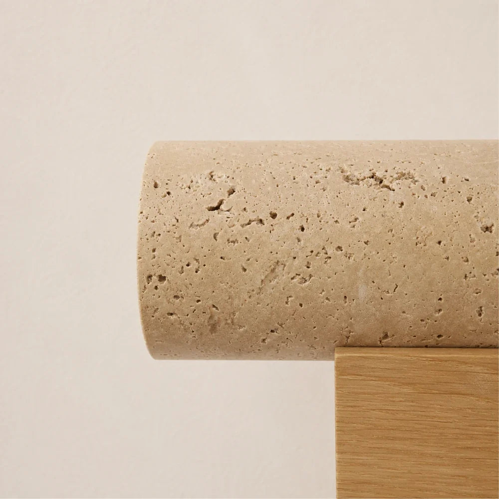 Applique murale travertin & bois | Mysen