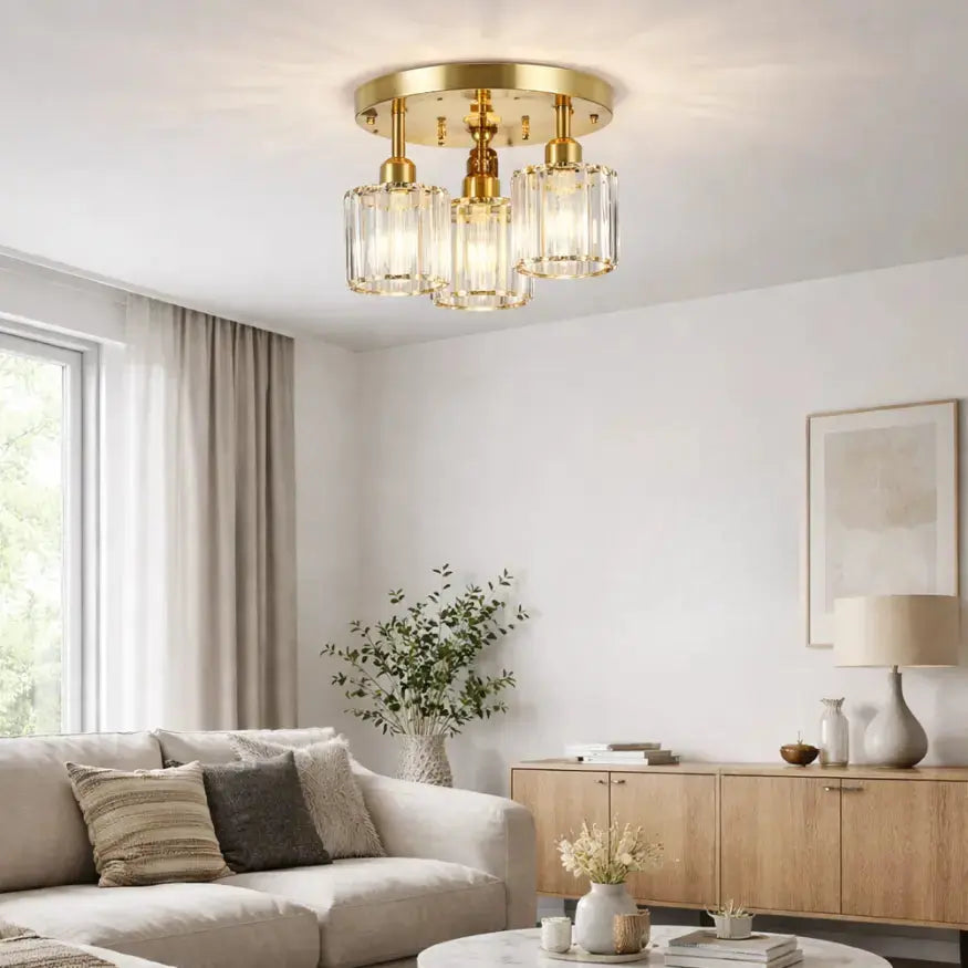 Plafonnier moderne en verre – 3 sources de lumière | Leif