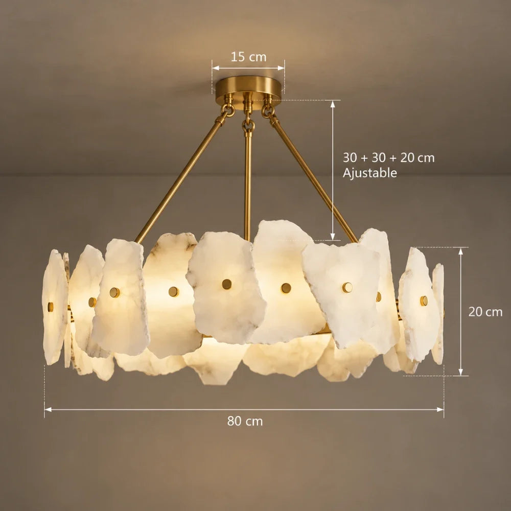 Suspension albâtre sculptural | Alvéra