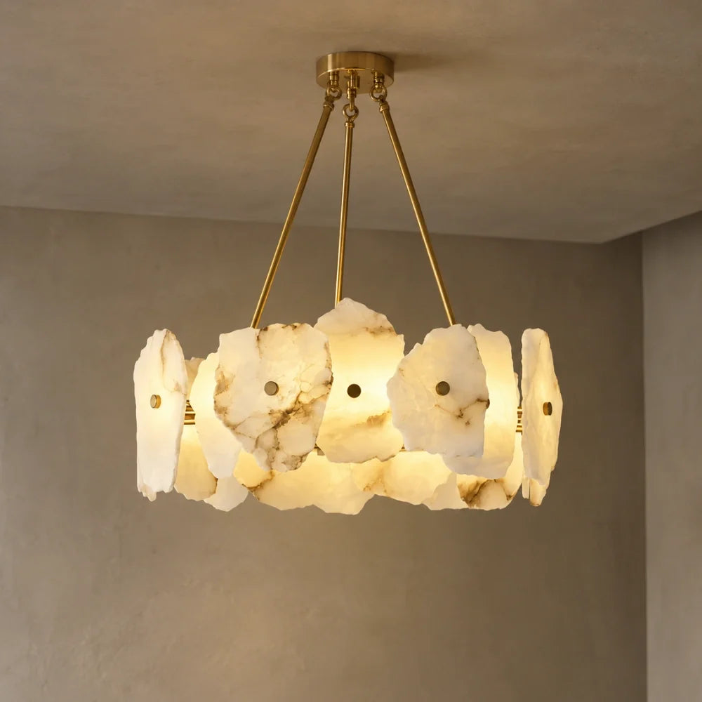 Suspension albâtre sculptural | Alvéra