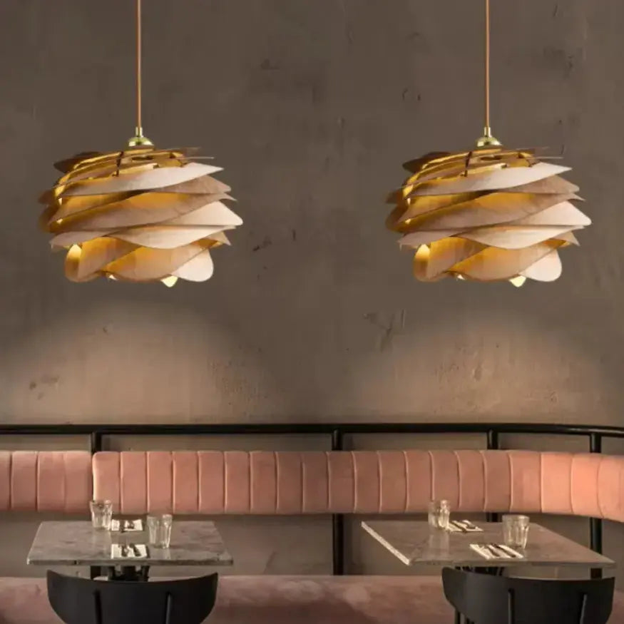 Suspension bois & bambou naturel | Iris