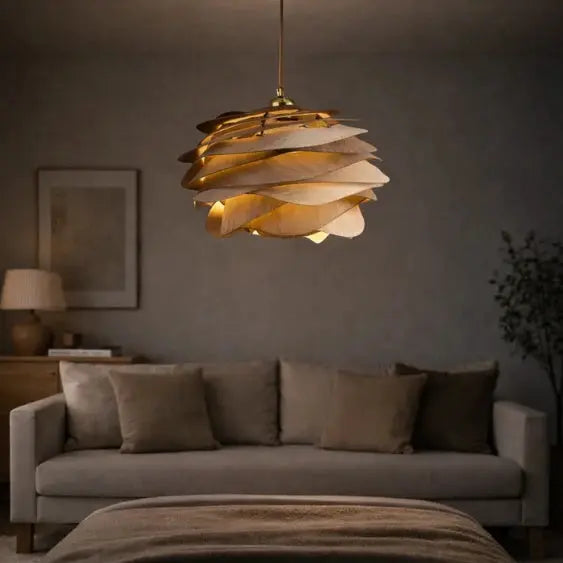 Suspension bois & bambou naturel | Iris