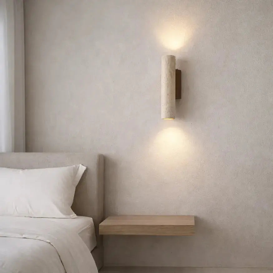 Applique murale travertin & bois | Mysen