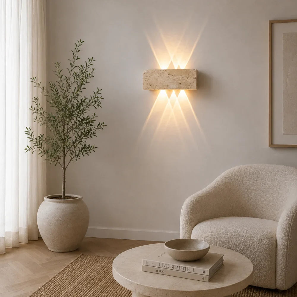 Applique murale travertin à LED | Sorell