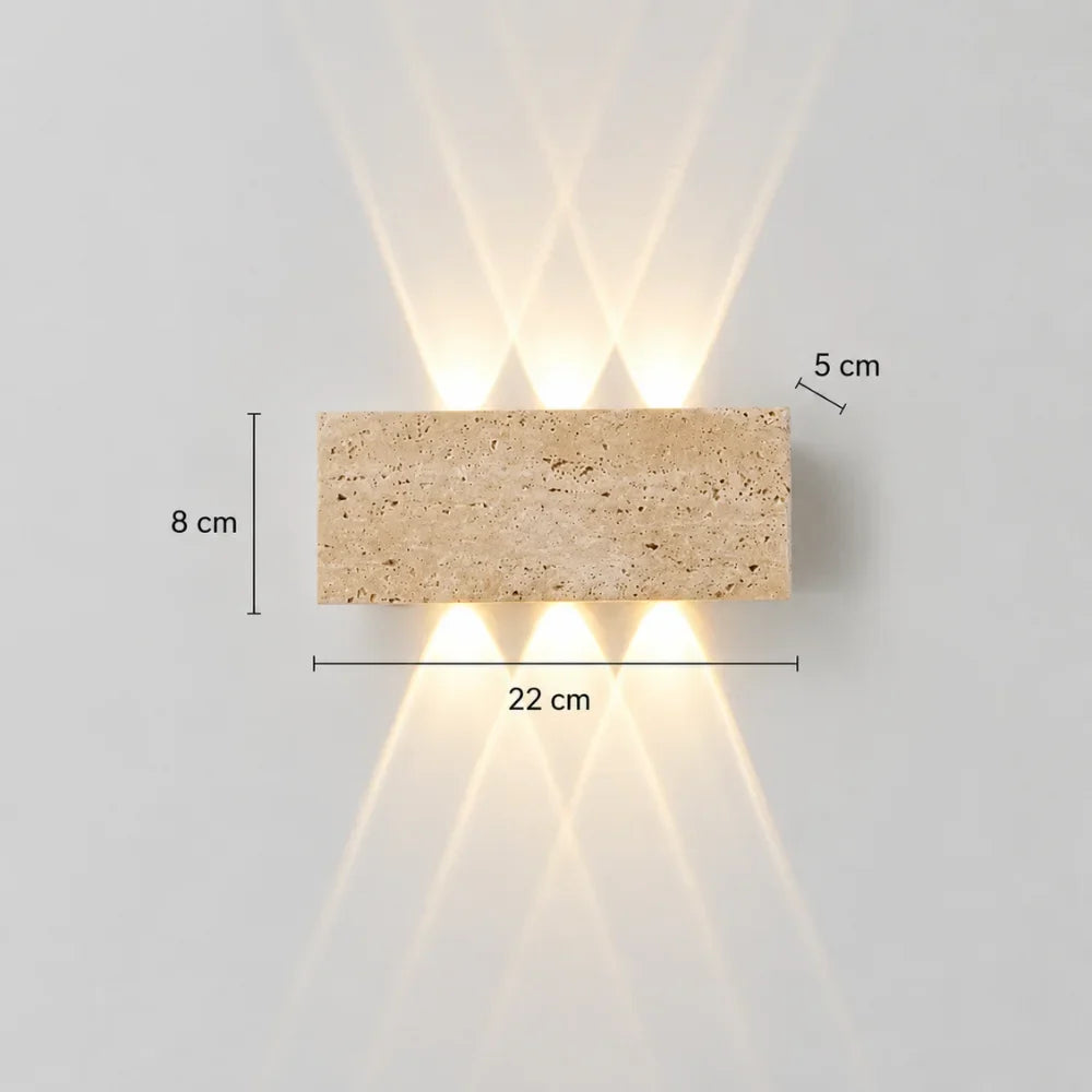 Applique murale travertin à LED | Sorell