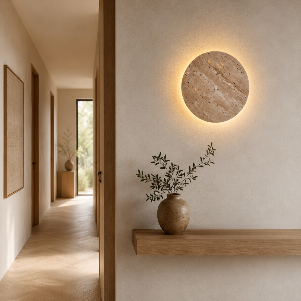 Applique murale LED travertin | Fosenavåg