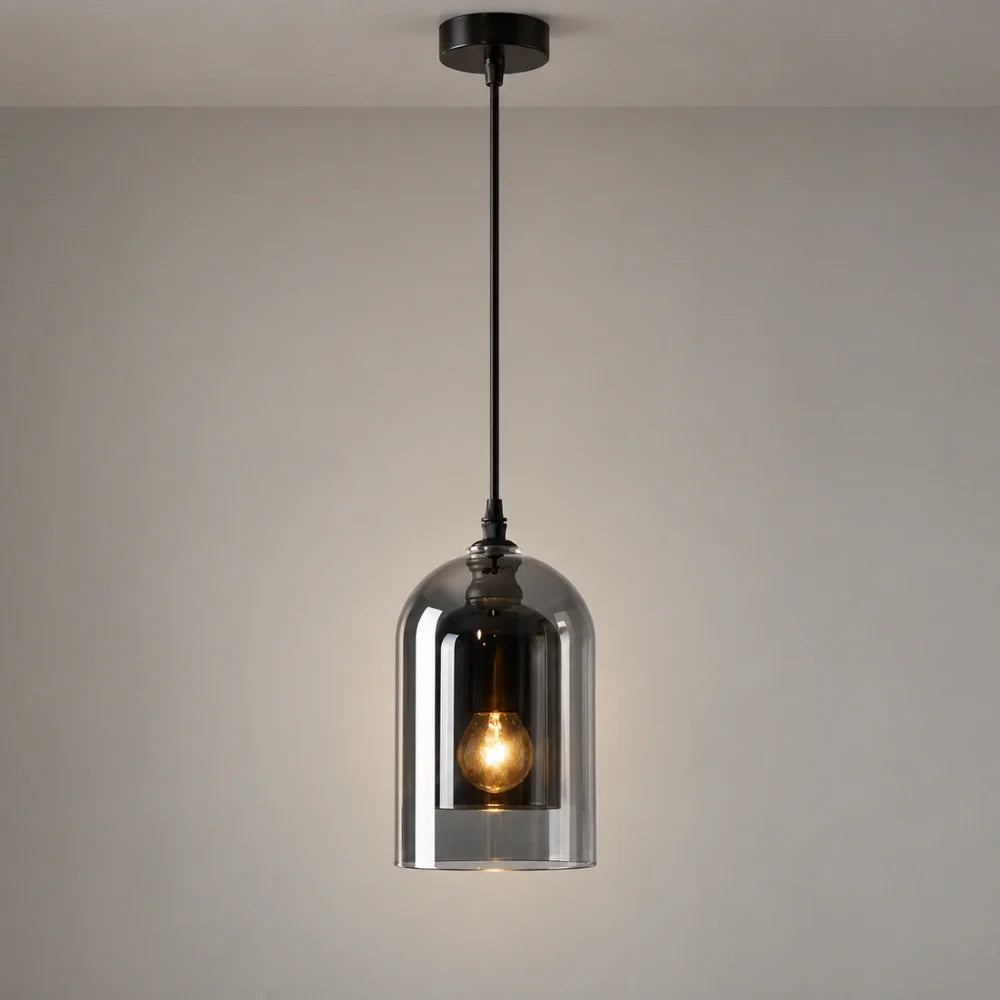Suspension en verre fumé design | Ilma