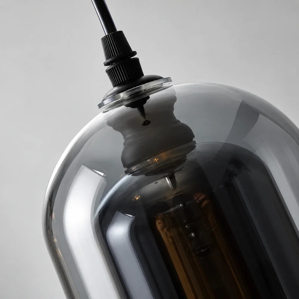 Suspension en verre fumé design | Ilma