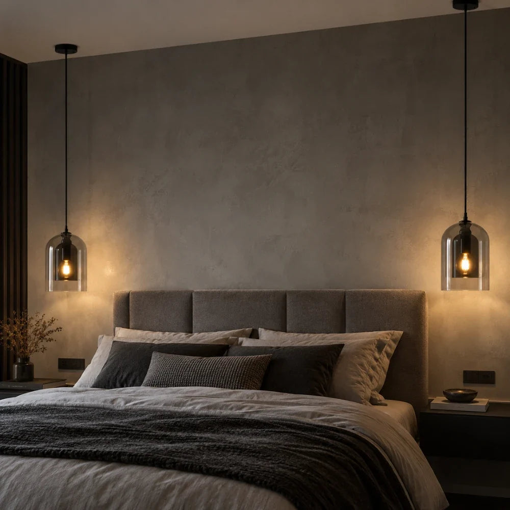 Suspension en verre fumé design | Ilma