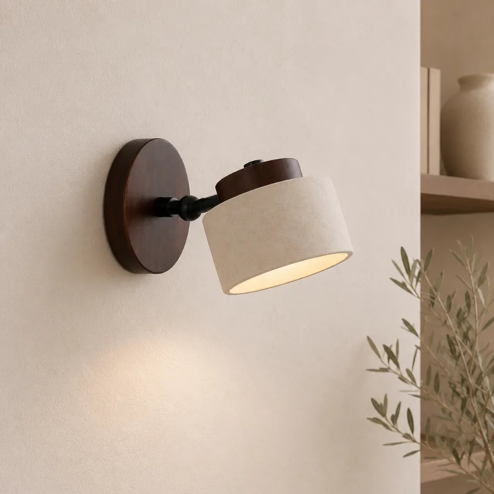 Applique murale travertin & bois | Kiven