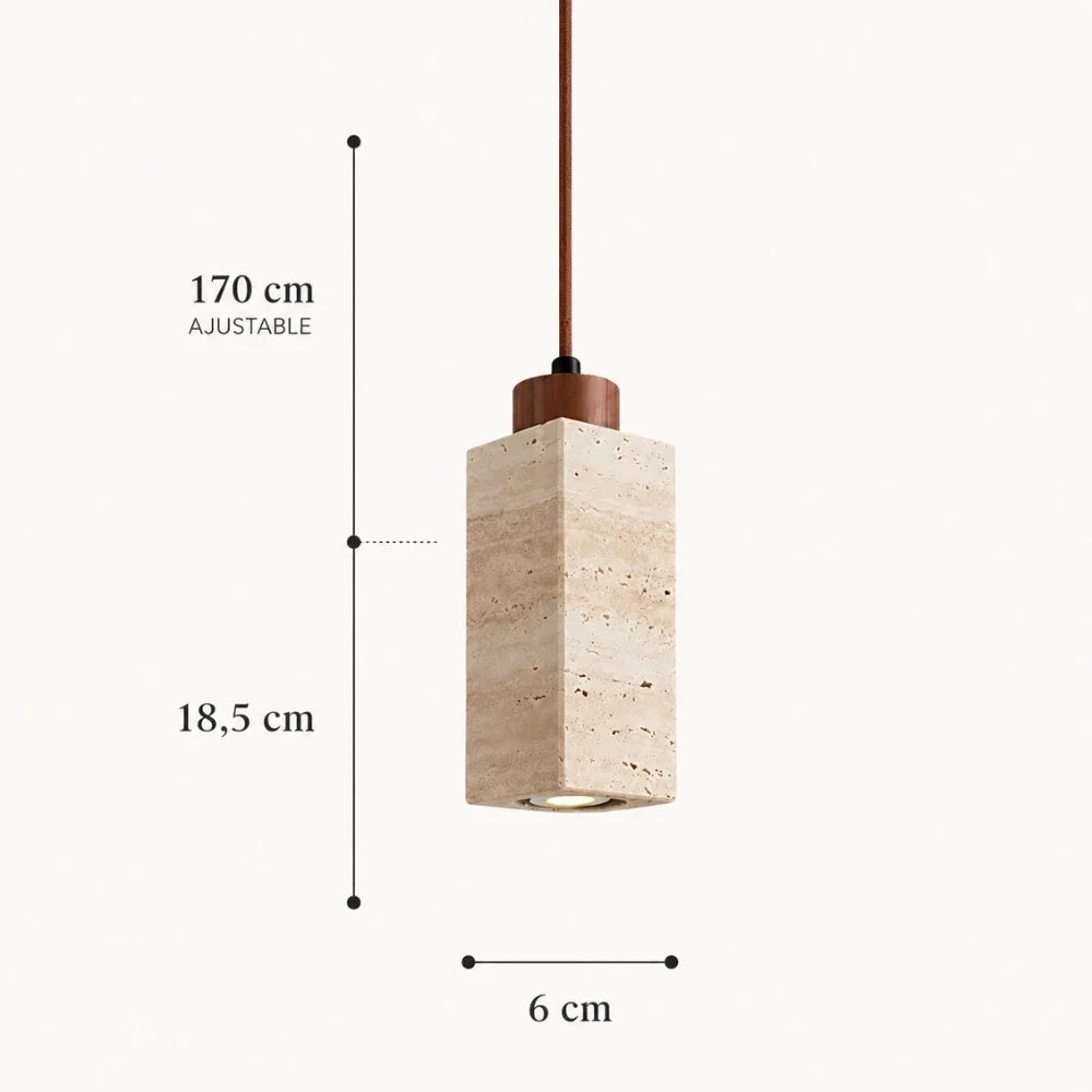 Suspension travertin & bois scandinave | Koben