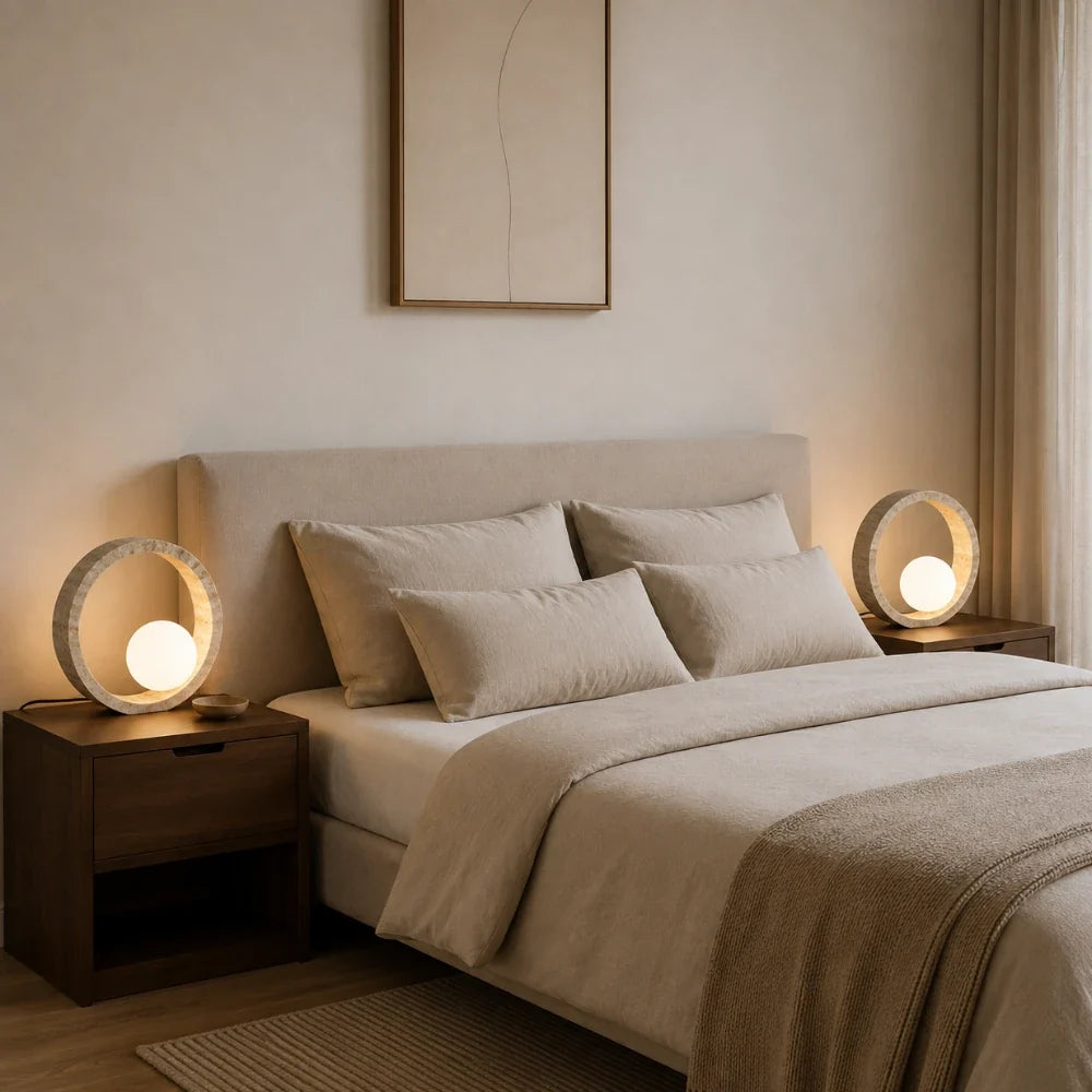 Lampe à poser travertin | Oria