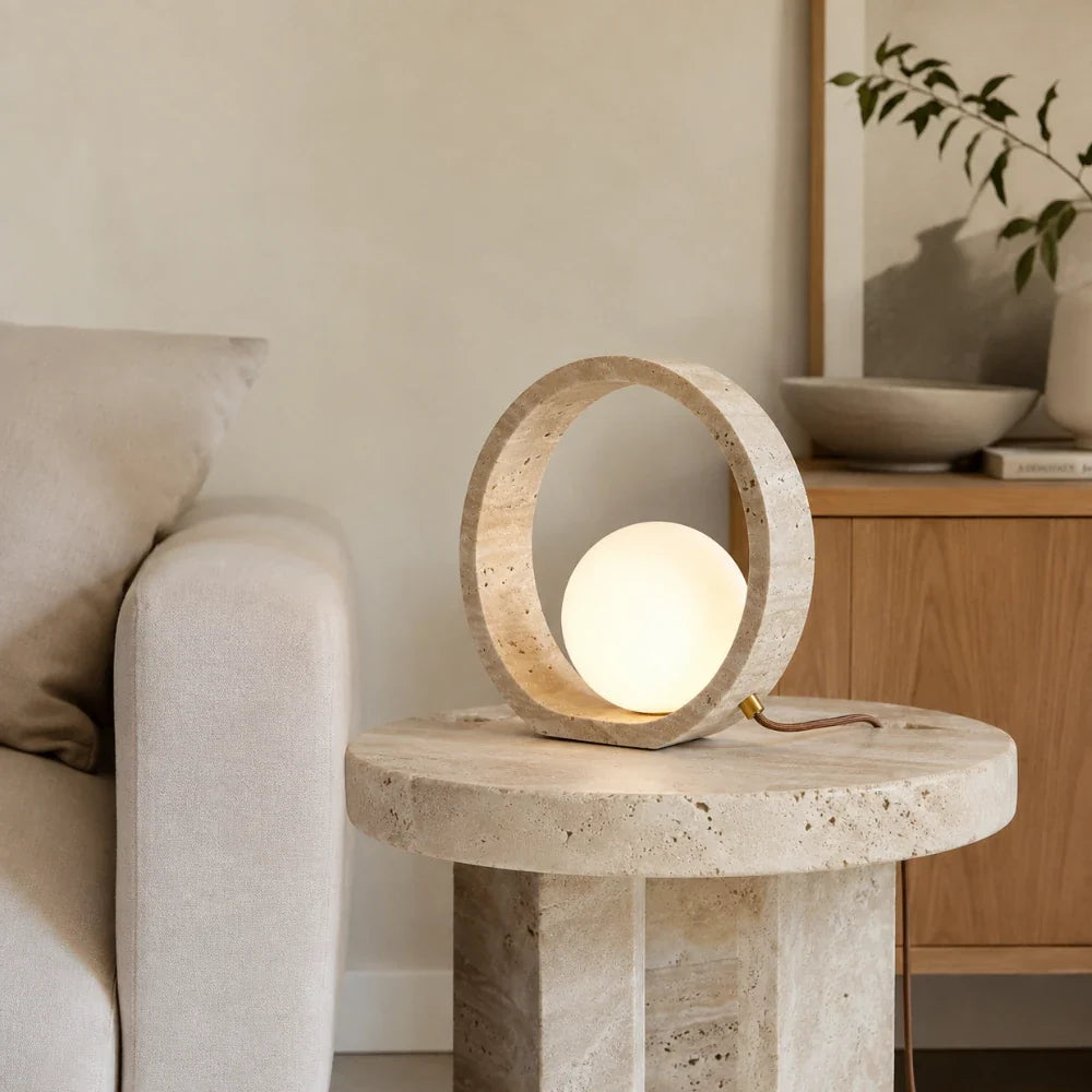 Lampe à poser travertin | Oria
