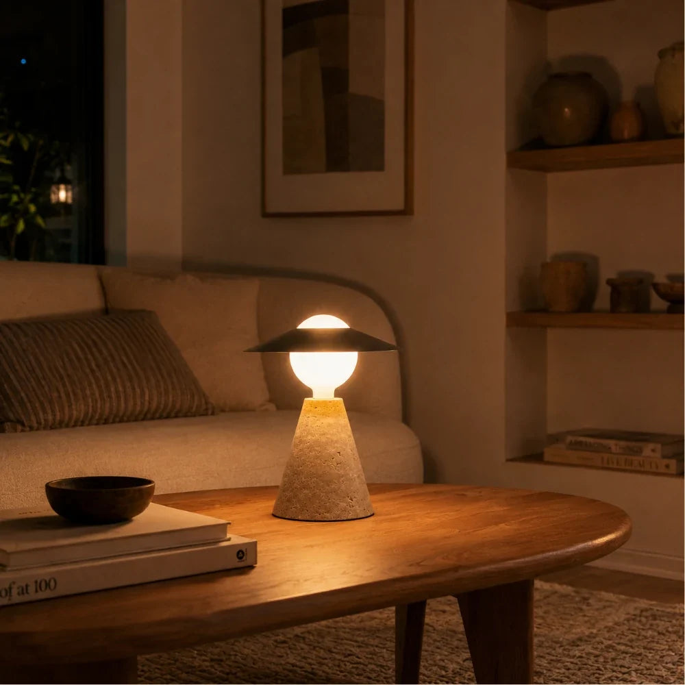 Lampe à poser travertin | Aili
