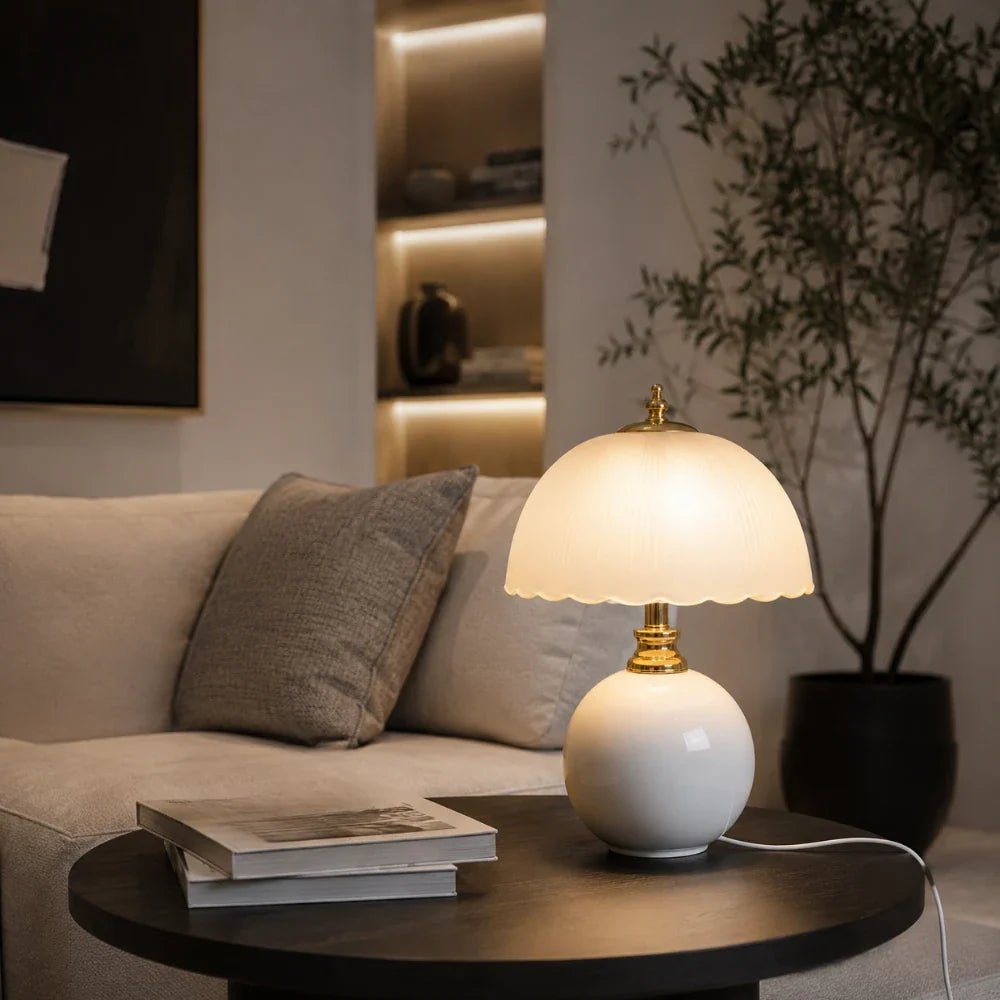 Lampe à poser céramique & verre | Elvane
