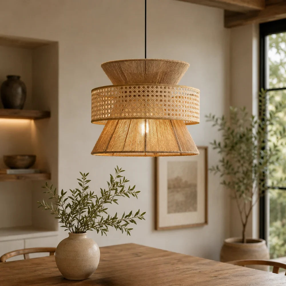Suspension bambou & rotin | Linnea