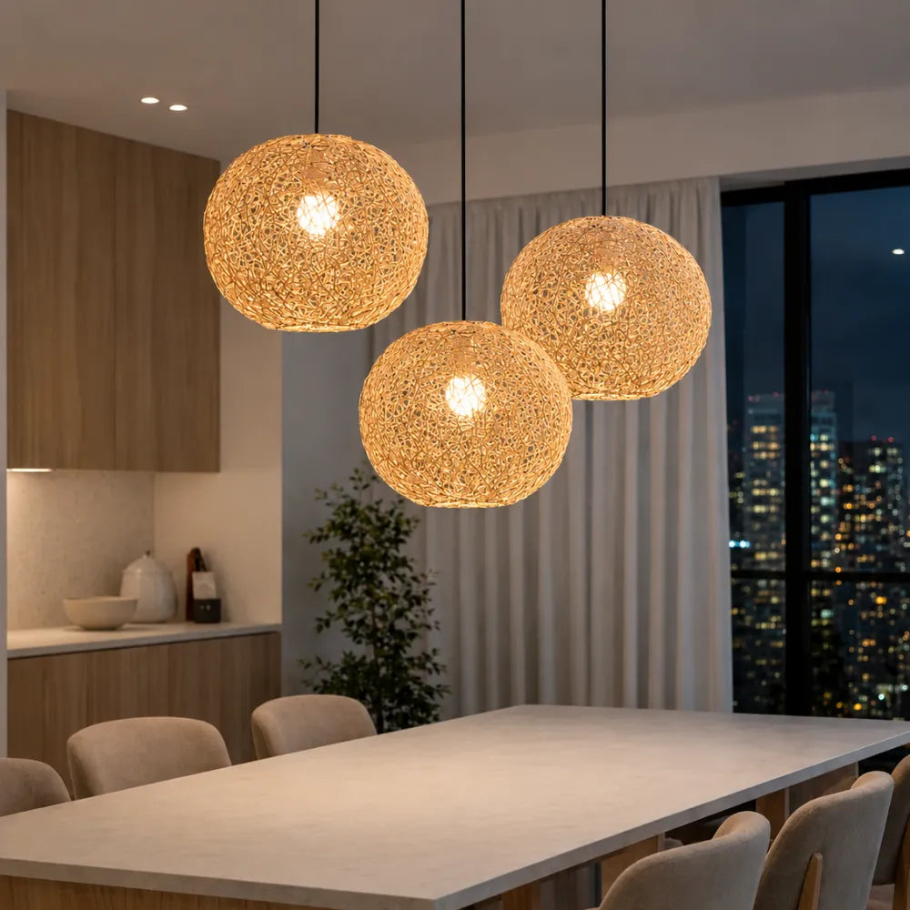 Suspension rotin & bambou | Liora