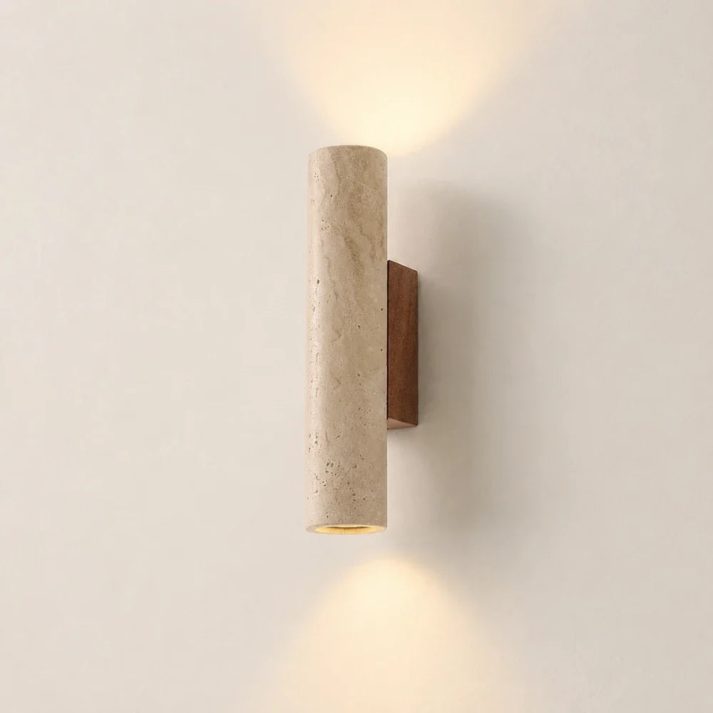 Applique murale travertin & bois | Mysen