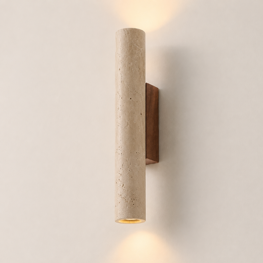 Applique murale travertin & bois | Mysen