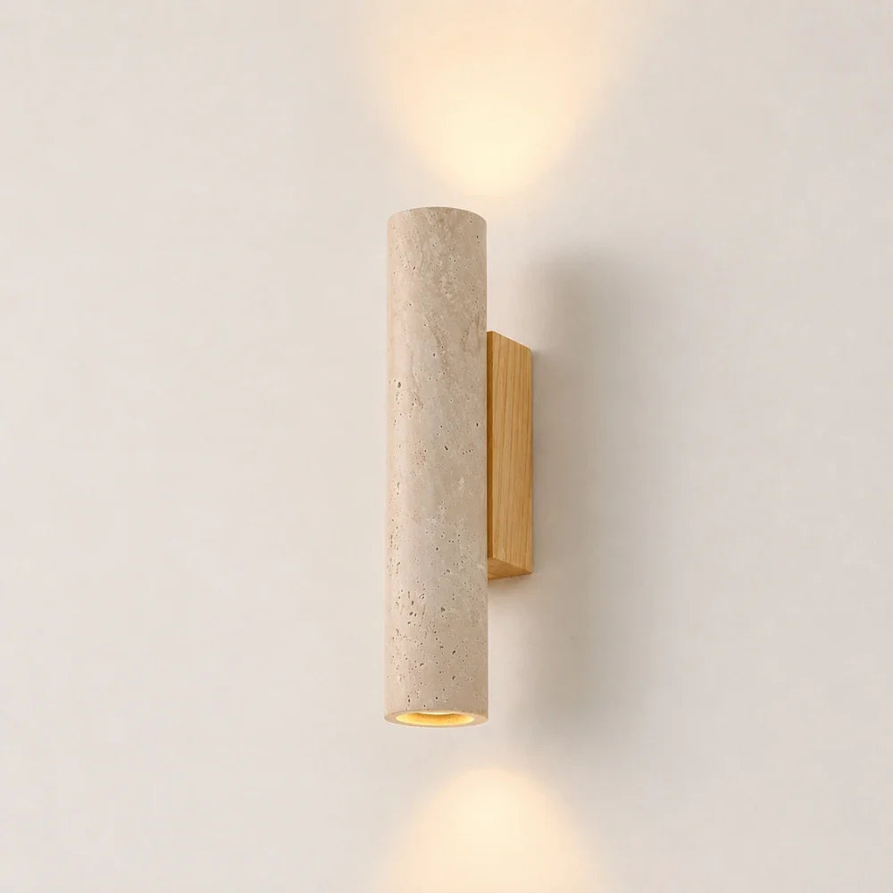 Applique murale travertin & bois | Mysen