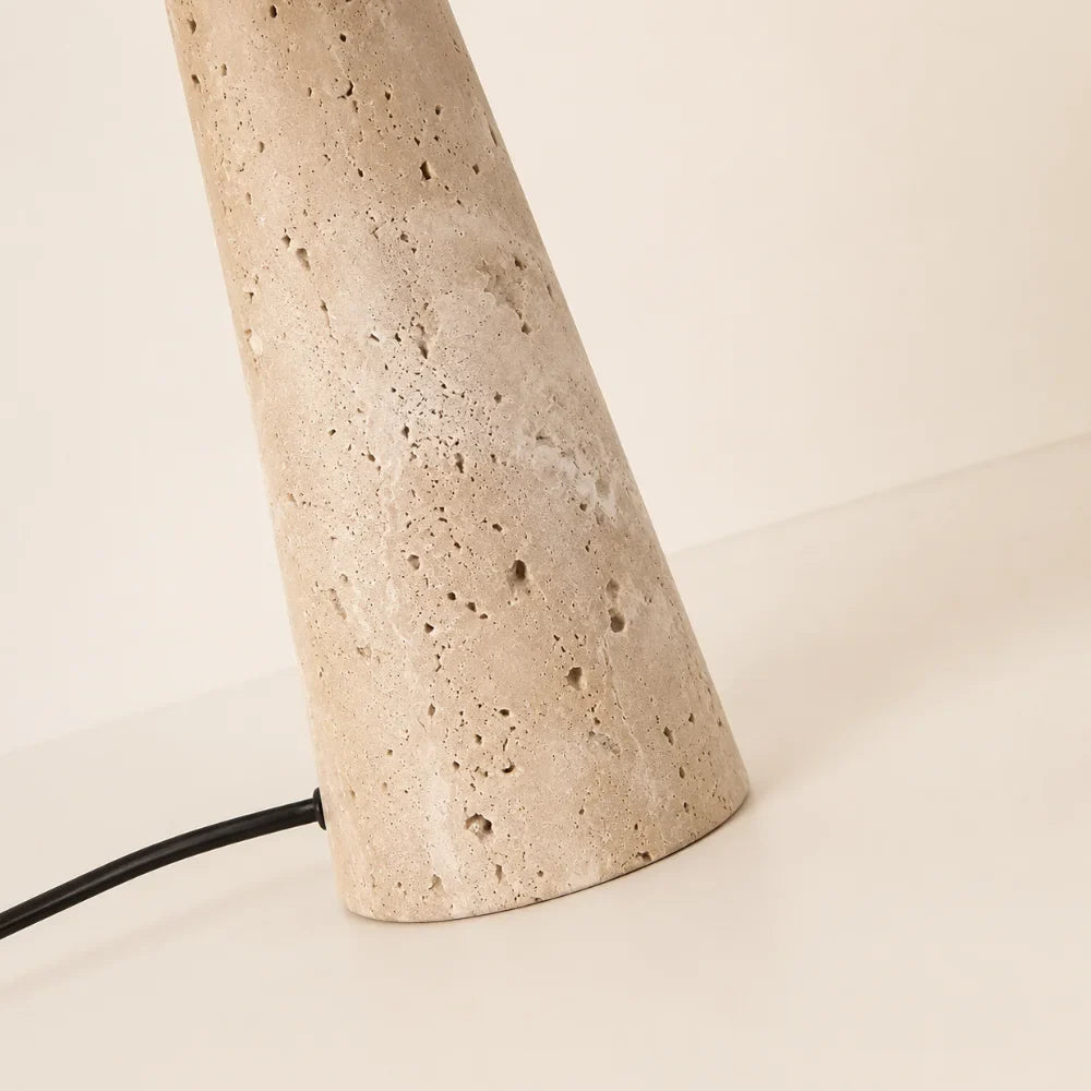 Lampe à poser travertin & tissu | Sila